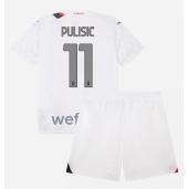 AC Milan Christian Pulisic #11 Uit tenue Kids 2023-24 Korte Mouwen (+ broek)