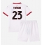AC Milan Fikayo Tomori #23 Uit tenue Kids 2024-25 Korte Mouwen (+ broek)