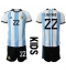 Argentinië Lautaro Martinez #22 Thuis tenue Kids WK 2022 Korte Mouwen (+ broek)