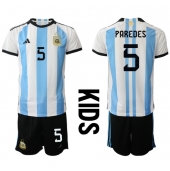 Argentinië Leandro Paredes #5 Thuis tenue Kids WK 2022 Korte Mouwen (+ broek)