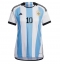 Argentinië Lionel Messi #10 Thuis tenue Dames WK 2022 Korte Mouwen