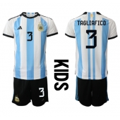 Argentinië Nicolas Tagliafico #3 Thuis tenue Kids WK 2022 Korte Mouwen (+ broek)