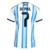 Argentinië Rodrigo De Paul #7 Thuis tenue Dames WK 2026 Korte Mouwen