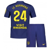 Atletico Madrid Robin Le Normand #24 Uit tenue Kids 2025-26 Korte Mouwen (+ broek)