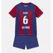 Barcelona Paez Gavi #6 Thuis tenue Kids 2023-24 Korte Mouwen (+ broek)