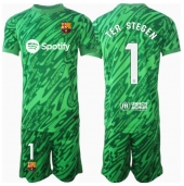 Barcelona Ter Stegen #1 Keeper Uit tenue Kids 2024-25 Korte Mouwen (+ broek)