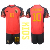 België Eden Hazard #10 Thuis tenue Kids WK 2022 Korte Mouwen (+ broek)