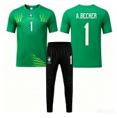 Brazilië Alisson Becker #1 Keeper Uit tenue Kids WK 2026 Korte Mouwen (+ broek)