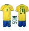 Brazilië Antony #19 Thuis tenue Kids WK 2022 Korte Mouwen (+ broek)