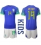 Brazilië Antony #19 Uit tenue Kids WK 2022 Korte Mouwen (+ broek)