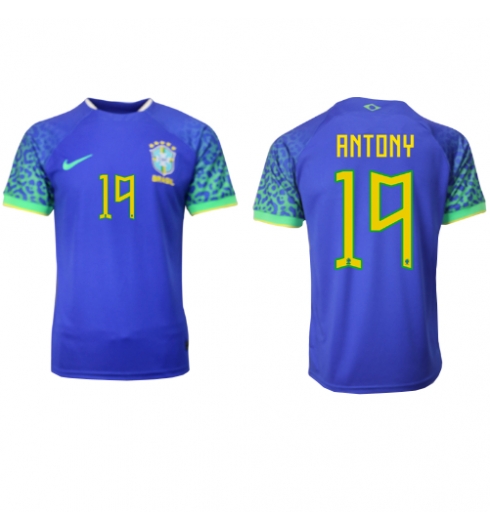 Brazilië Antony #19 Uit tenue WK 2022 Korte Mouwen