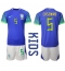 Brazilië Casemiro #5 Uit tenue Kids WK 2022 Korte Mouwen (+ broek)
