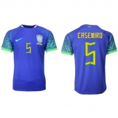Brazilië Casemiro #5 Uit tenue WK 2022 Korte Mouwen