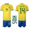 Brazilië Eder Militao #14 Thuis tenue Kids WK 2022 Korte Mouwen (+ broek)