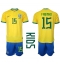 Brazilië Fabinho #15 Thuis tenue Kids WK 2022 Korte Mouwen (+ broek)