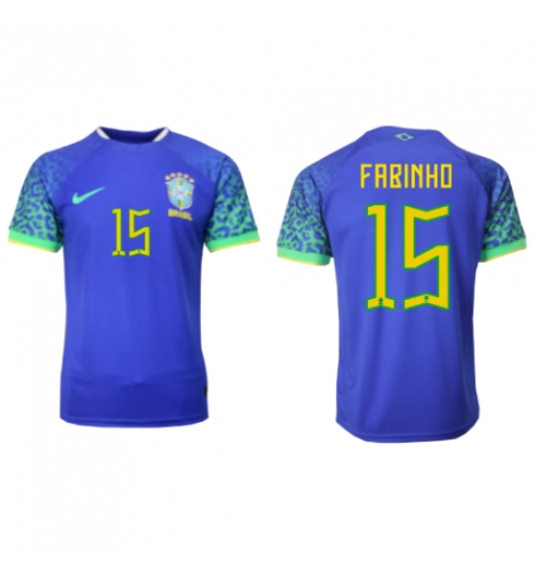 Brazilië Fabinho #15 Uit tenue WK 2022 Korte Mouwen