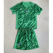 Brazilië Keeper Thuis tenue Kids Copa America 2024 Korte Mouwen (+ broek)
