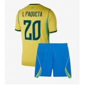 Brazilië Lucas Paqueta #20 Thuis tenue Kids WK 2026 Korte Mouwen (+ broek)