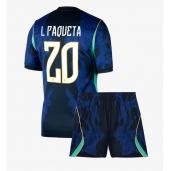 Brazilië Lucas Paqueta #20 Uit tenue Kids WK 2026 Korte Mouwen (+ broek)