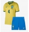 Brazilië Marquinhos #4 Thuis tenue Kids WK 2026 Korte Mouwen (+ broek)