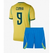Brazilië Matheus Cunha #9 Thuis tenue Kids WK 2026 Korte Mouwen (+ broek)