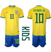Brazilië Neymar Jr #10 Thuis tenue Kids WK 2022 Korte Mouwen (+ broek)