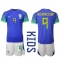 Brazilië Richarlison #9 Uit tenue Kids WK 2022 Korte Mouwen (+ broek)