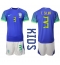 Brazilië Thiago Silva #3 Uit tenue Kids WK 2022 Korte Mouwen (+ broek)