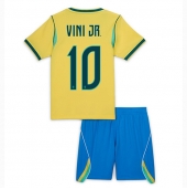 Brazilië Vinicius Junior #10 Thuis tenue Kids WK 2026 Korte Mouwen (+ broek)