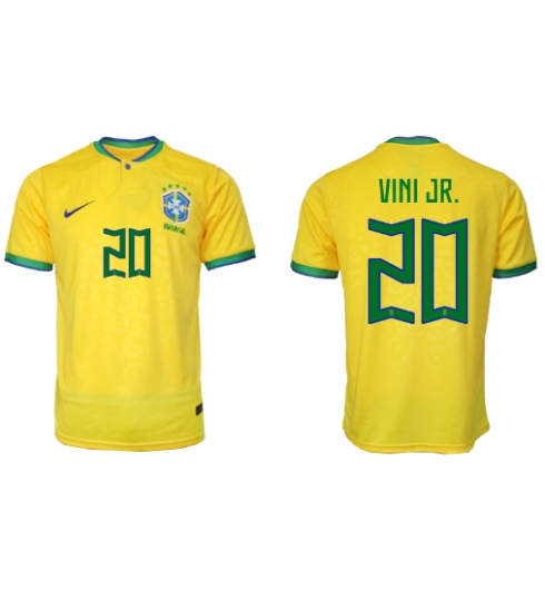 Brazilië Vinicius Junior #20 Thuis tenue WK 2022 Korte Mouwen