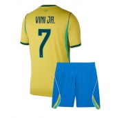 Brazilië Vinicius Junior #7 Thuis tenue Kids WK 2026 Korte Mouwen (+ broek)