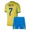 Brazilië Vinicius Junior #7 Thuis tenue Kids WK 2026 Korte Mouwen (+ broek)