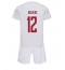 Denemarken Kasper Dolberg #12 Uit tenue Kids WK 2022 Korte Mouwen (+ broek)
