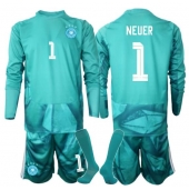 Duitsland Manuel Neuer #1 Keeper Thuis tenue Kids WK 2026 Lange Mouwen (+ broek)