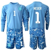 Duitsland Manuel Neuer #1 Keeper Uit tenue Kids WK 2026 Lange Mouwen (+ broek)