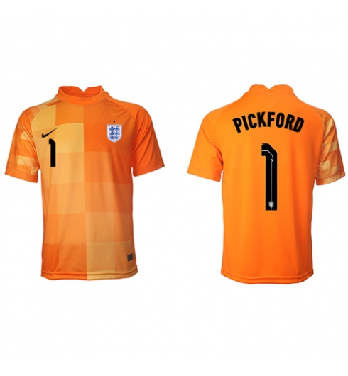 Engeland Jordan Pickford #1 Keeper Uit tenue WK 2022 Korte Mouwen