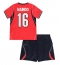 Engeland Kobbie Mainoo #16 Uit tenue Kids WK 2026 Korte Mouwen (+ broek)