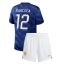 Frankrijk Bradley Barcola #12 Thuis tenue Kids WK 2026 Korte Mouwen (+ broek)