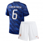 Frankrijk Eduardo Camavinga #6 Thuis tenue Kids WK 2026 Korte Mouwen (+ broek)