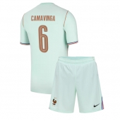 Frankrijk Eduardo Camavinga #6 Uit tenue Kids WK 2026 Korte Mouwen (+ broek)