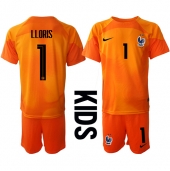 Frankrijk Hugo Lloris #1 Keeper Thuis tenue Kids WK 2022 Korte Mouwen (+ broek)