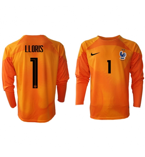 Frankrijk Hugo Lloris #1 Keeper Thuis tenue WK 2022 Lange Mouwen