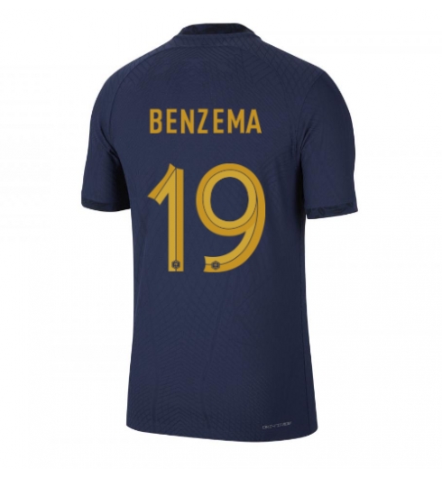 Frankrijk Karim Benzema #19 Thuis tenue WK 2022 Korte Mouwen
