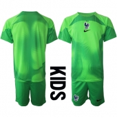 Frankrijk Keeper Uit tenue Kids WK 2022 Korte Mouwen (+ broek)