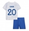 Frankrijk Kingsley Coman #20 Uit tenue Kids WK 2022 Korte Mouwen (+ broek)