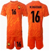 Frankrijk Mike Maignan #16 Keeper Uit tenue Kids EK 2024 Korte Mouwen (+ broek)
