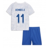 Frankrijk Ousmane Dembele #11 Uit tenue Kids WK 2022 Korte Mouwen (+ broek)