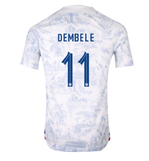 Frankrijk Ousmane Dembele #11 Uit tenue WK 2022 Korte Mouwen