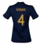 Frankrijk Raphael Varane #4 Thuis tenue Dames WK 2022 Korte Mouwen