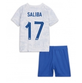 Frankrijk William Saliba #17 Uit tenue Kids WK 2022 Korte Mouwen (+ broek)